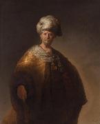 REMBRANDT Harmenszoon van Rijn A Man in oriental dress known as oil painting on canvas